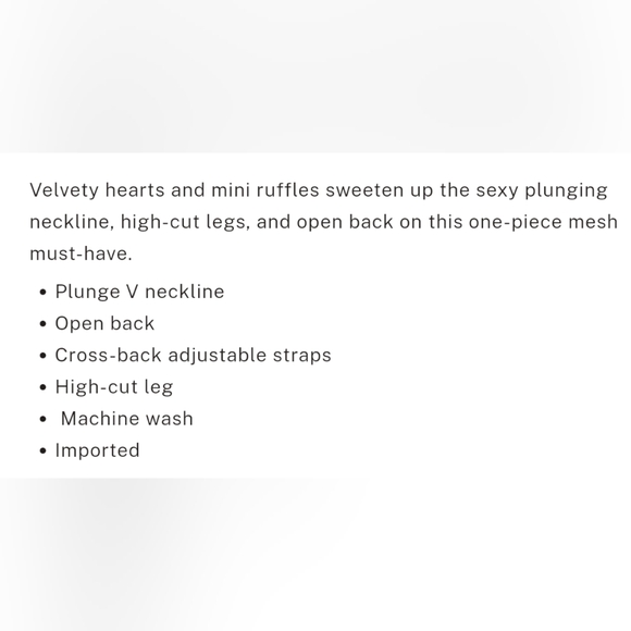 NWOT Tease Mini Hearts Flocked Mesh Romper in Pink, Size M - Picture 4 of 4